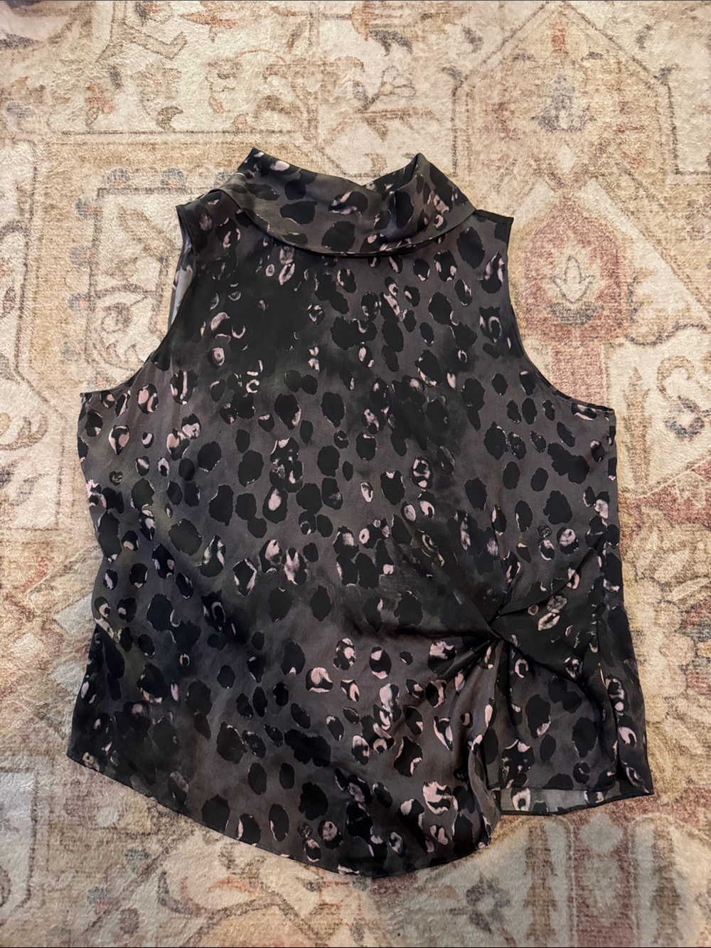 GO BY GO SILK Sleeveless Print Silk Blouse